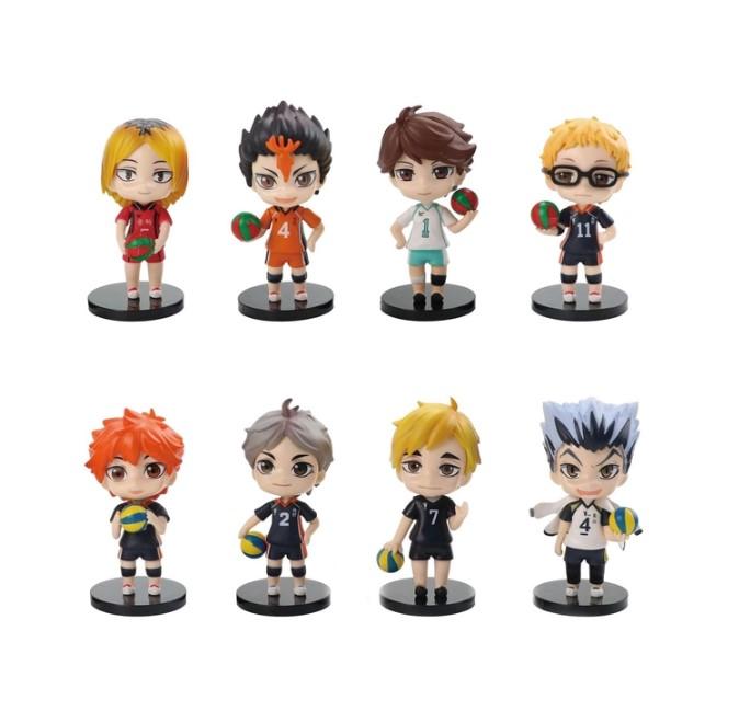 Набор фигурок Волейбол Куроко Kuroko no Basuke Чиби аниме детские игрушки 8 шт 10 см