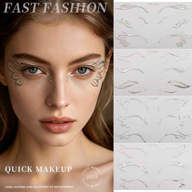 Butterfly Tattoo Sticker and Face Tattoo Sticker with Gold Foil for Stage Makeup and Photo Shoots Gold Foil Eyeliner Stickers