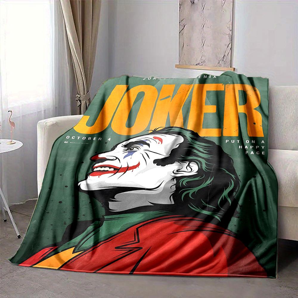 1pc Joker Flannel Blanket [Cozy Throw Blanket] For Sofa, Bed, Travel, Camping, Livingroom, Office, Couch, Chair, And Bed