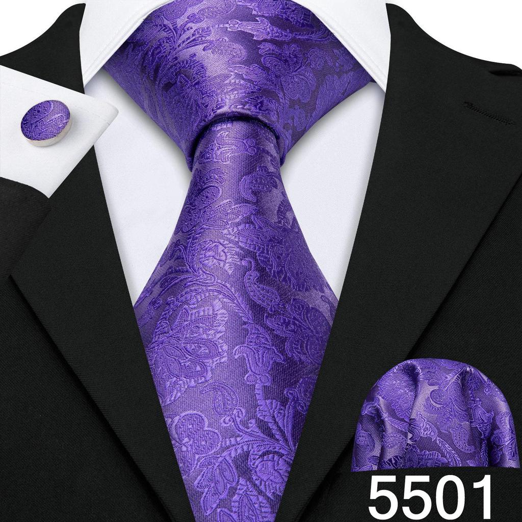 Мужской галстук Barry.Wang, жаккардовый шелковый галстук с узором пейсли, набор квадратных запонок с карманом