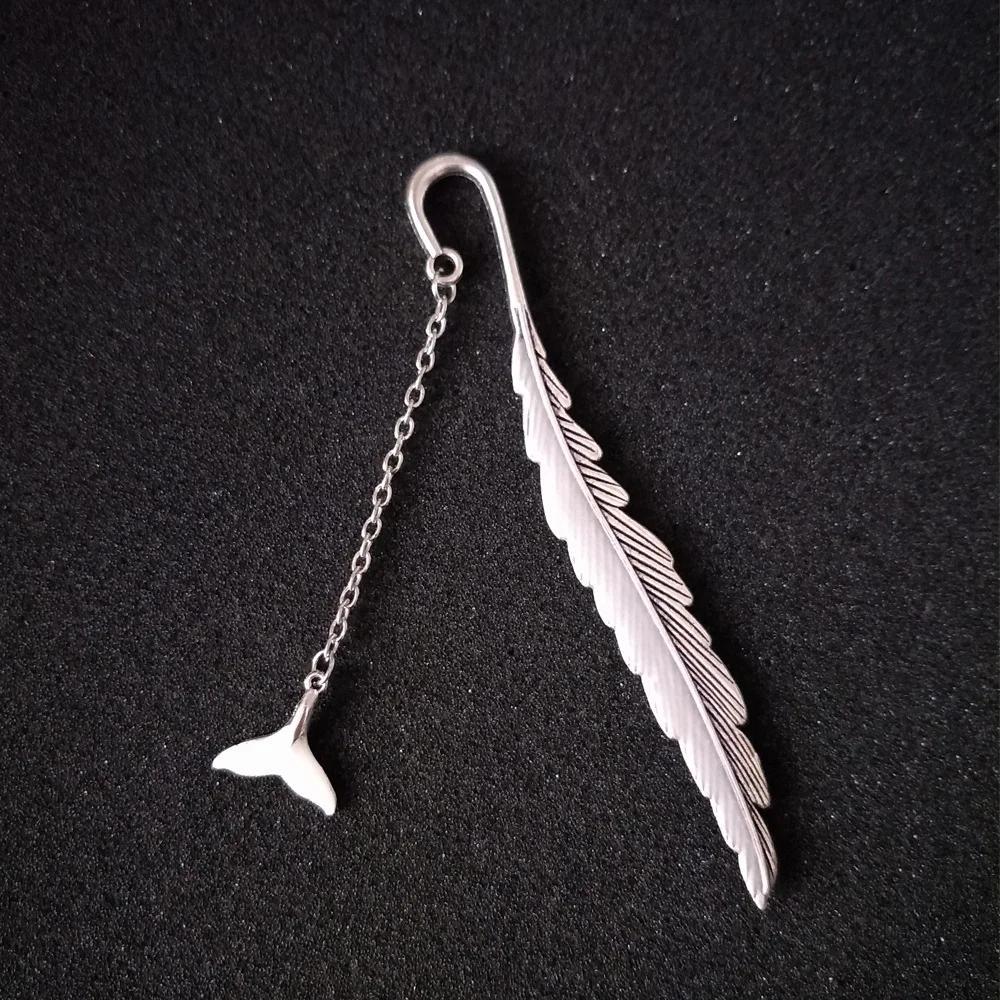 1 шт. светящаяся закладка в виде пера, ретро светящаяся креативная металлическая закладка в виде хвоста кита, флуоресцентная закладка в виде совы/бабочки