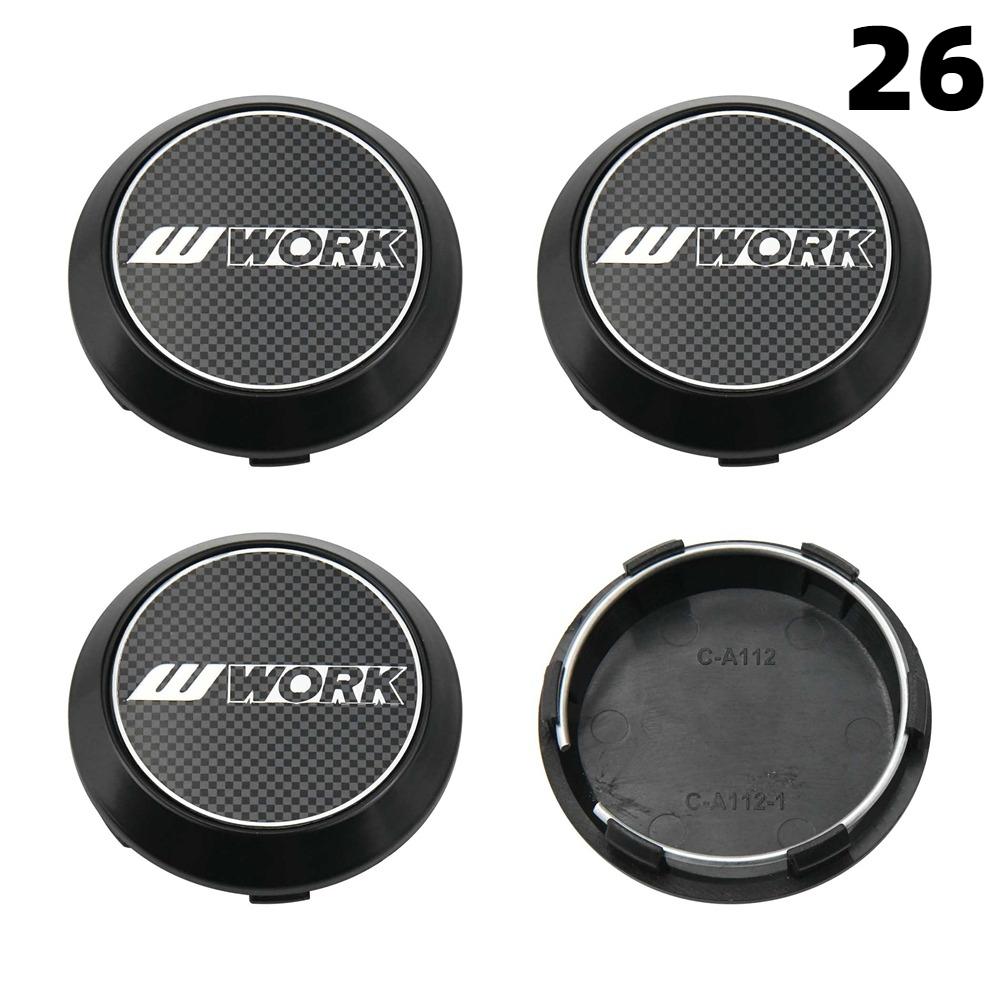 4PCS New 64MM OD / 60MM ID Cap For Rims WORK EMOTION EQUIP MEISTER VS Logo Wheel Center Cap Sport Car Wheel Cover Hub caps