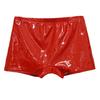 Mid-rise Elastic Waistband Men Panties U Convex Thin Stretchy Sexy Solid Color Faux Leather Shorts Briefs Daily Wear