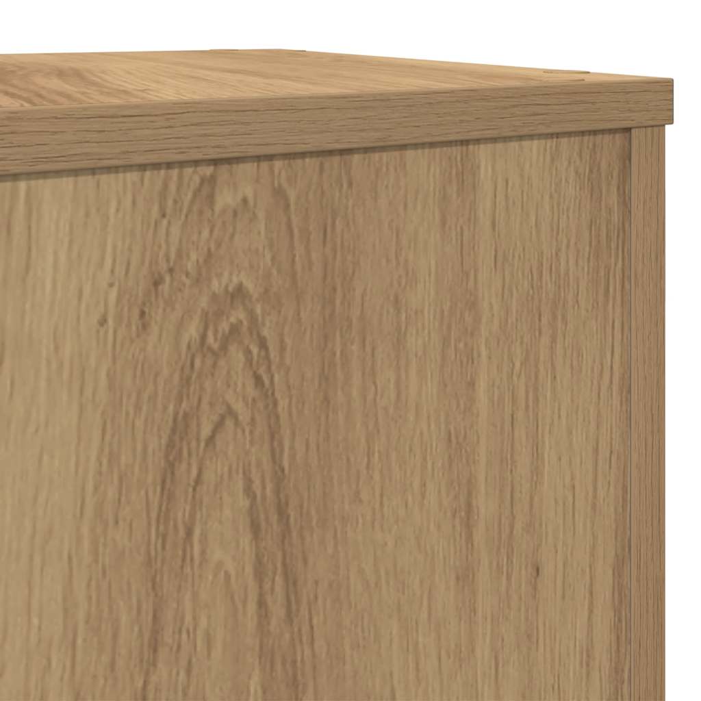 Plant Stand Set of 2 Artisan Oak Finish 17 x 17 x 60 cm Engineered Wood