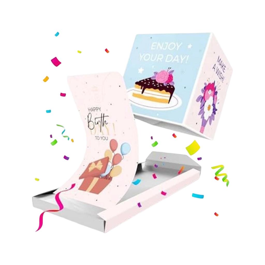 Прыгающая коробка-сюрприз - Коробка-сюрприз с раскрывающимися элементами - Сюрприз на день рождения с конфетти, Взрывающаяся коробка для взрослых и детей, Сюрприз для праздничной вечеринки