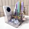 1 шт. Многосекционный кейс-органайзер для фрез для маникюра, настольный аксессуар для маникюрного салона, пластиковый бокс для хранения инструментов для нейл-арта