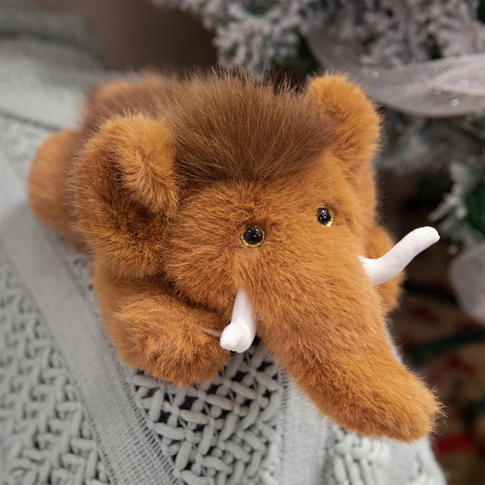 Wildlife Simulated Mammoth Plush Toy Stuffed Animal Mammut Dolls Fluffy Plushie Home Decor Gift For Christmas Birthday