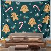 Christmas Gingerbread and Candy Pattern Pattern Wall Hanging Tapestry Decorative Tapestry Home Decor for Bedroom and Living Room