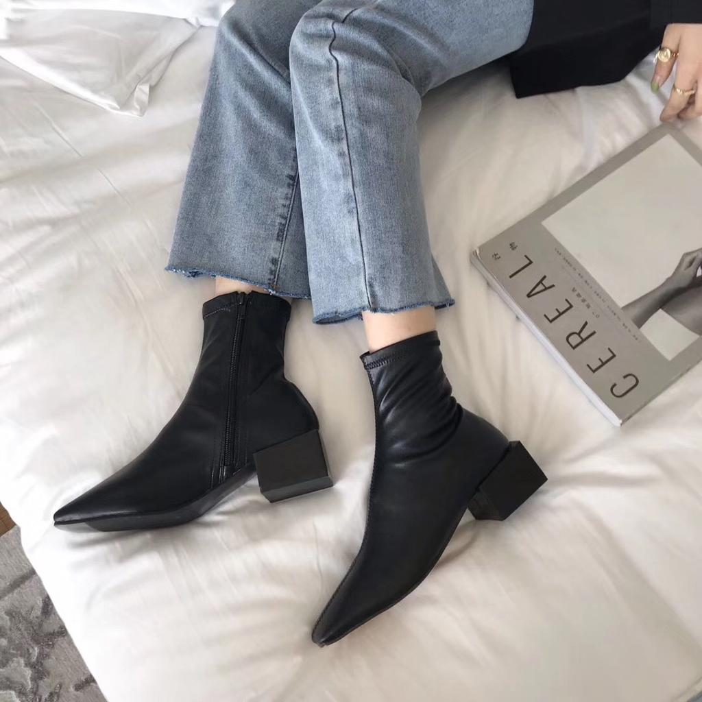 Thick Heel with Short Boots Single Boot Short Tube Tide 2024 Autumn New Soft Low Heel Square Head Yui890
