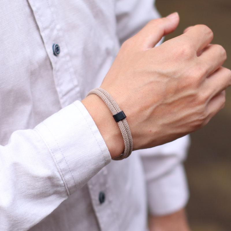 Двухслойный браслет из нити для мужчин 4 мм нейлоновый шнур цепочка съемная магнитная застежка из нержавеющей стали браслет для отдыха hombre pulseira