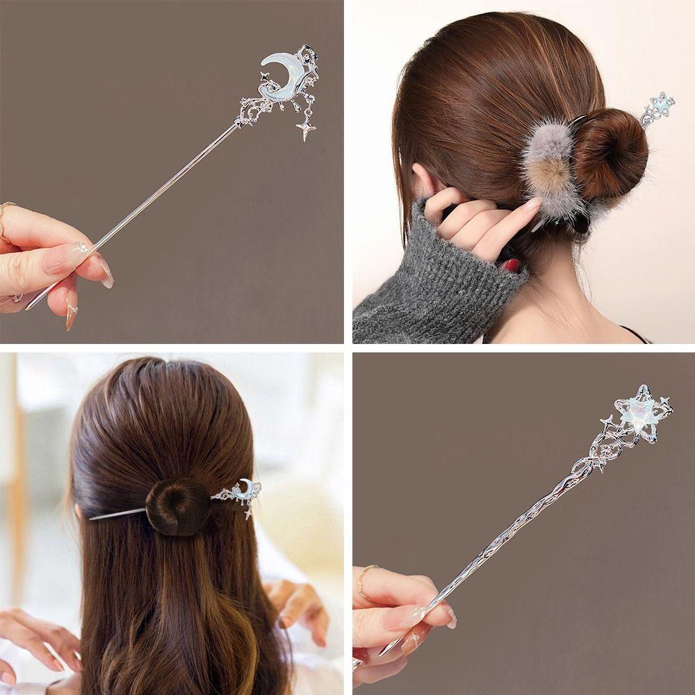Chinese Hairpins Ancient Style Hair Sticks Fashion Moonlight Stone Star Hairpin Girls Jewelry