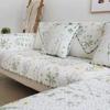 Green Floral Pattern Sofa Mat Anti Slip Dustproof Sofa Towel Pillowcase Four Seasons Universal Machine Washable Sofa Cover