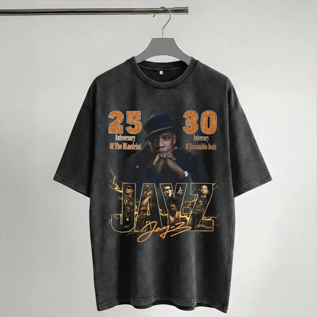 Харадзюку Стирка Рубашек Jay Z 30-й Reasonable Doubt 25-й Blueprint JAŸ-Z 30 Тур Мерч Модная Футболка Хай-стрит Стритвир