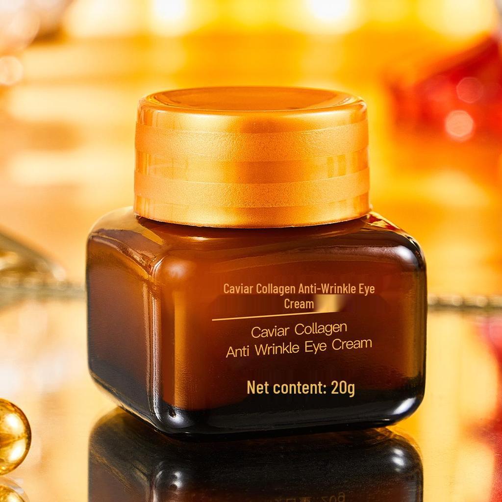 Охлаждающий коллагеновый крем для глаз против морщин с икрой: Укрепляющее средство от темных кругов и мешков под глазами