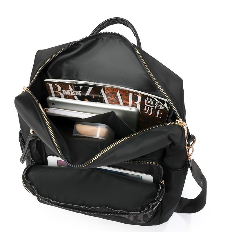 Винтажный рюкзак с леопардовым принтом и прострочкой, многофункциональная сумка через плечо, рюкзак для студентов большой вместимости