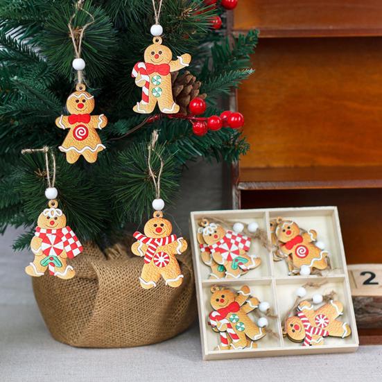 12 шт. рождественский пряничный знак из дерева рождественский имбирный человечек подвесное украшение рождественская елка подвеска для праздничного домашнего декора