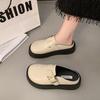 British Style Heightened Platform Boken Bag Head Slippers Women 2025 New Spring One-pedal Small Leather Shoes Half Slippers Women