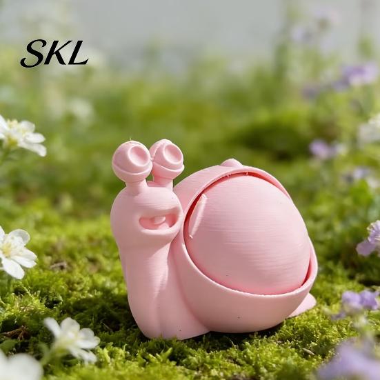 Clutter Storage Container Cute Snail Box, 3D Printed Novelty Ornament, Trinket Small Jewelry Box Holder with Lid, Fun Desk Organizer for Hair Ties