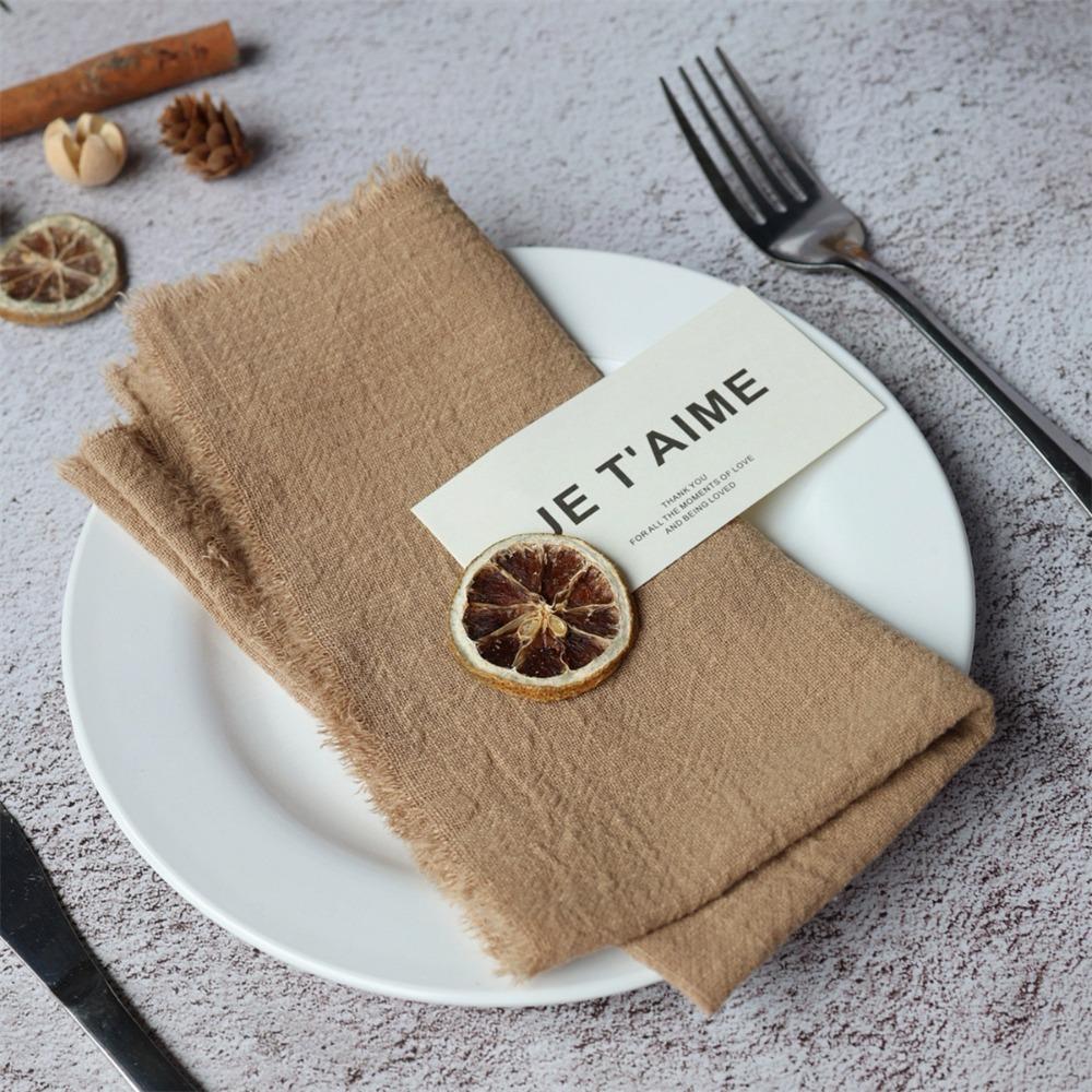 6pcs Rustic Cloth Napkin Washable Table Decoration Party Supplies Gauze Table Towel  Christmas