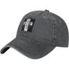 Lion of Judah Cross Baseball Cap Washed Denim Dad Hat Sun Protection Adjustable for Unisex