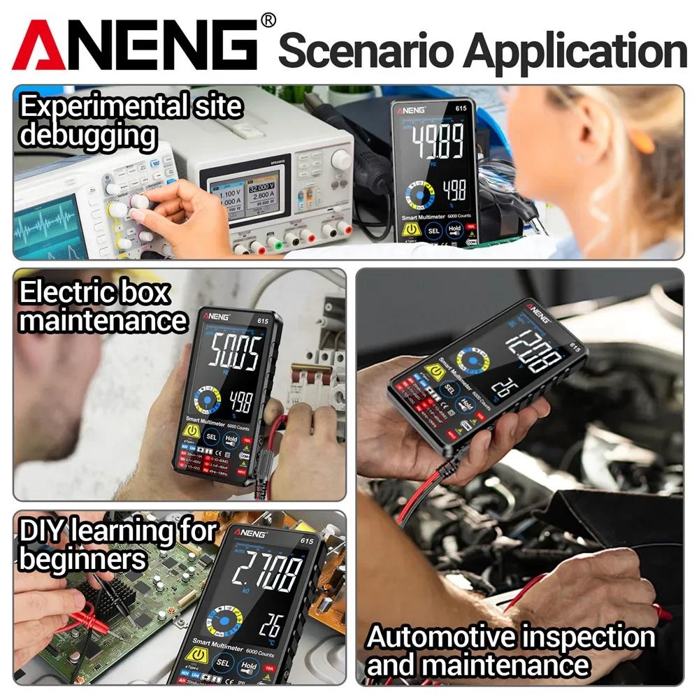 ANENG 615 Multimeter Counts NCV Meter Battery Smart Touch Multitester AC/DC Current Voltage Tester 6000 Charging Instrument Tool