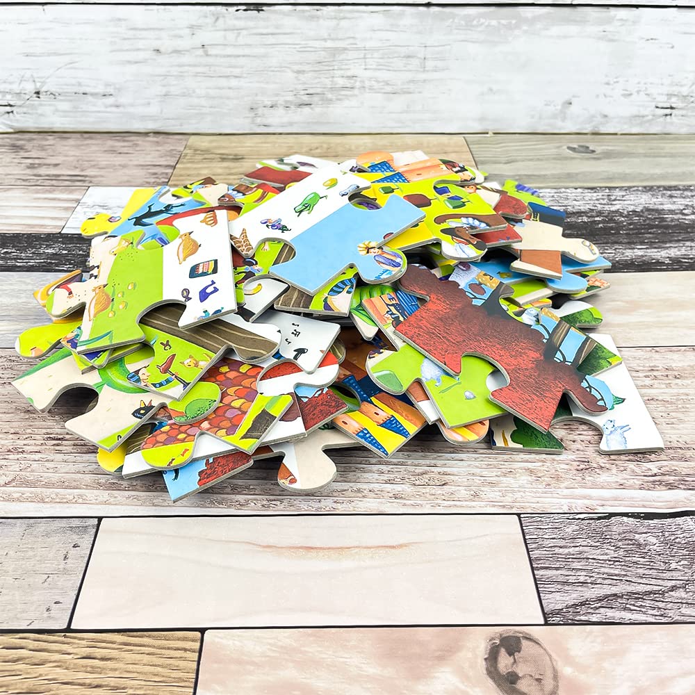 DJECO Observation Puzzle Tales 54PCS Jigsaw Puzzle Picture Search 54 Pieces Puzzle for Children Fairy Tale Hidden Object Educational Toy Girls