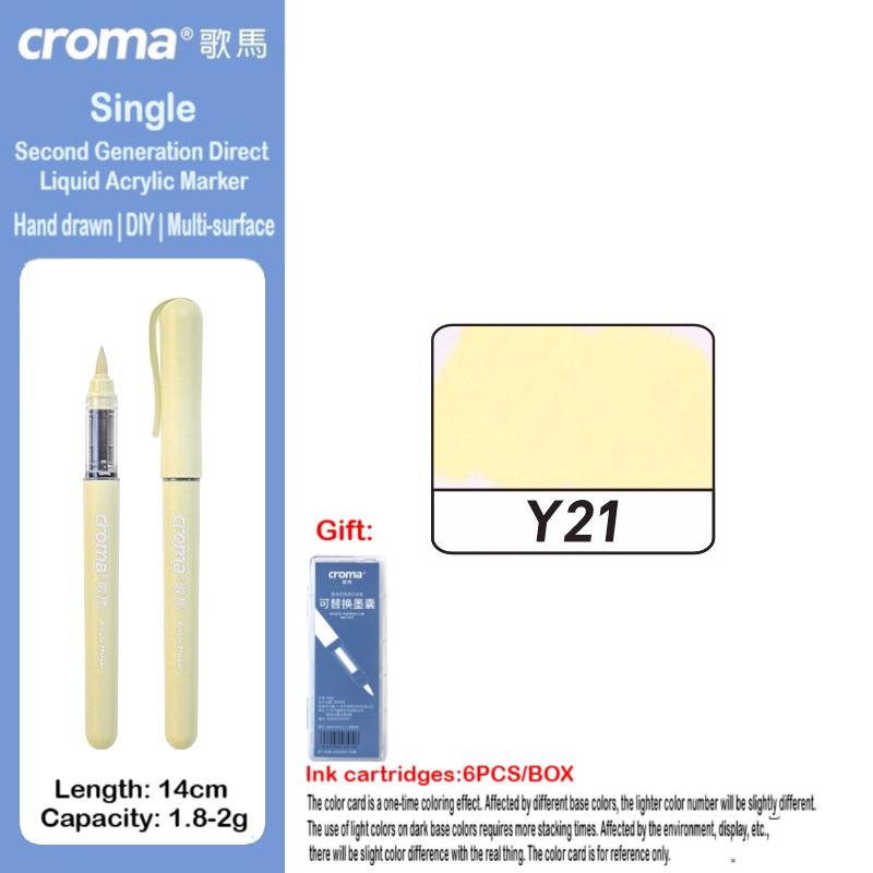 Набор многоразовых акриловых маркеров Croma 160/1 Colors с мягким наконечником, смываемые акварельные кисти, школьные принадлежности