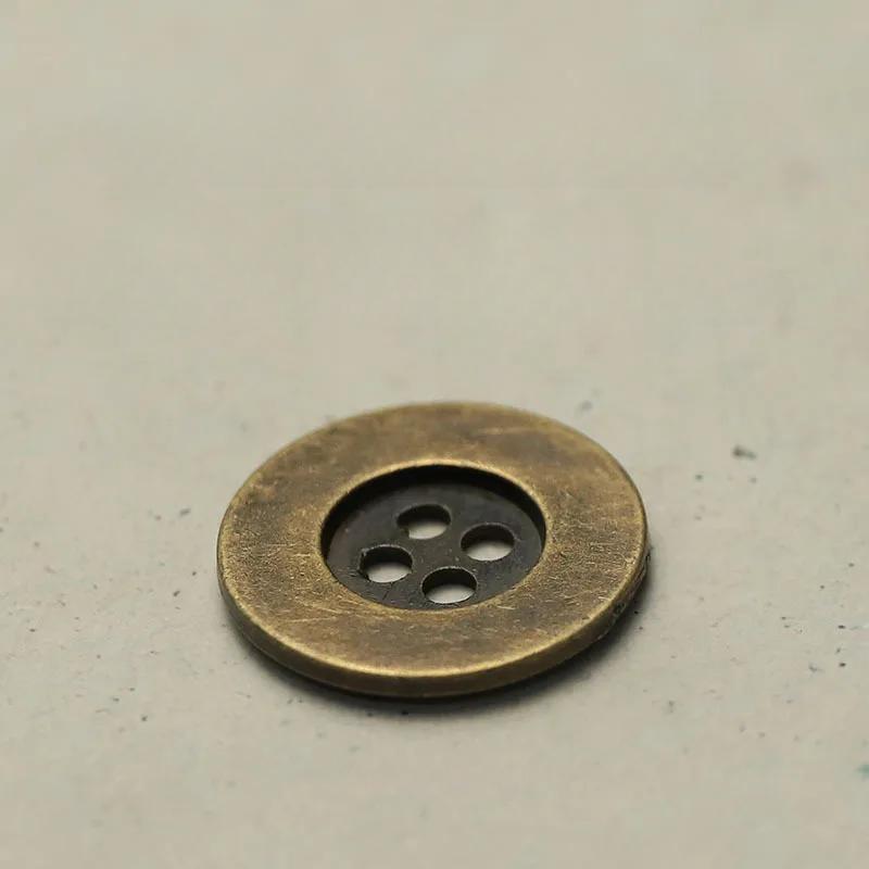 10 шт. состаренных металлических пуговиц 12/15/20 мм, изношенные старые металлические цветные пуговицы с 4 отверстиями, швейные принадлежности для одежды