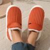 2025 New Men's & Women's Winter Cotton Slippers with Flat Thick Soles, Fur Lining, Versatile for Outdoor Wear