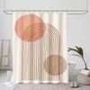 Contemporary Abstract Line Drawing Art Bathroom Curtain Classic Fabric Shower Curtain With 12 Hooks Waterproof Bathroom Decor