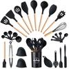 LMETJMA 28 Pcs Silicone Cooking Utensils Kitchen Utensil Set 446°F Heat Resistant Kitchen Gadgets Spatula Set With Holder JT263