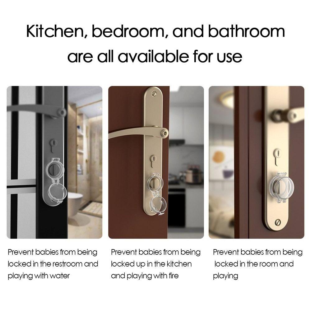 Transparent Door Deadbolt Lock Kids Protection Baby Safety Lock Cover Door Knob Cover  Home
