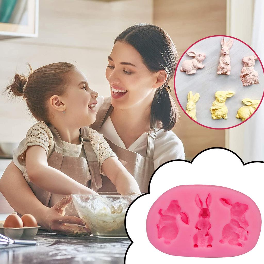Пасхальная силиконовая форма для выпечки, украшение для торта, корзина с кроликом, цветок, кролик, яйца