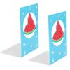 2 шт. Металлический книгодержатель Нескользящий Устойчивый Ограничитель для книг Поддерживающие полки для дома и офиса(Арбуз )