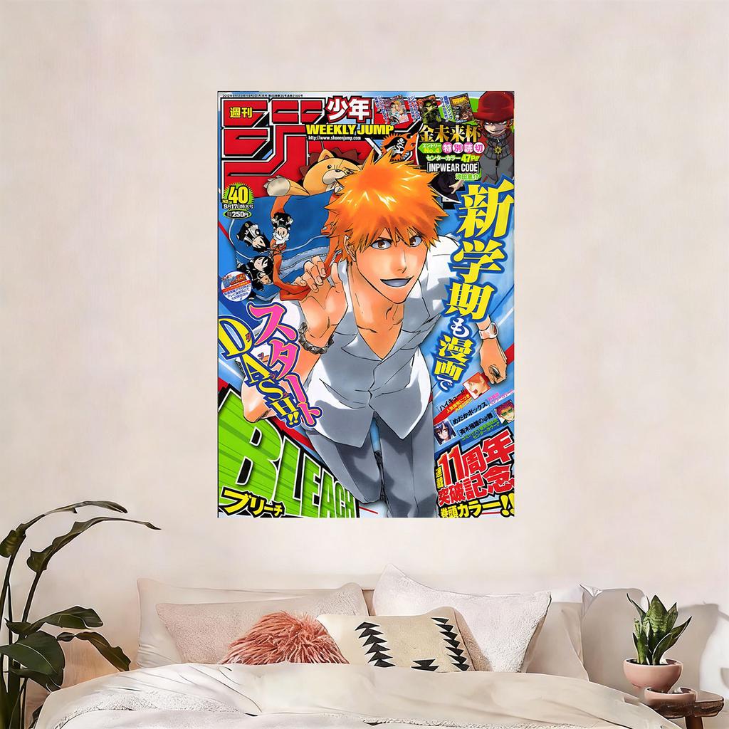 BLEACH Аниме Обложка Weekly Jump Гобелен Плоская Печать Ичиго Куросаки Настенное Украшение Японский Манга Декор для Спальни Подарок Фанату