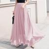Tooxika  Spring and Summer Women's Pure Color Chiffon Skirt with High Waist and Big Swing