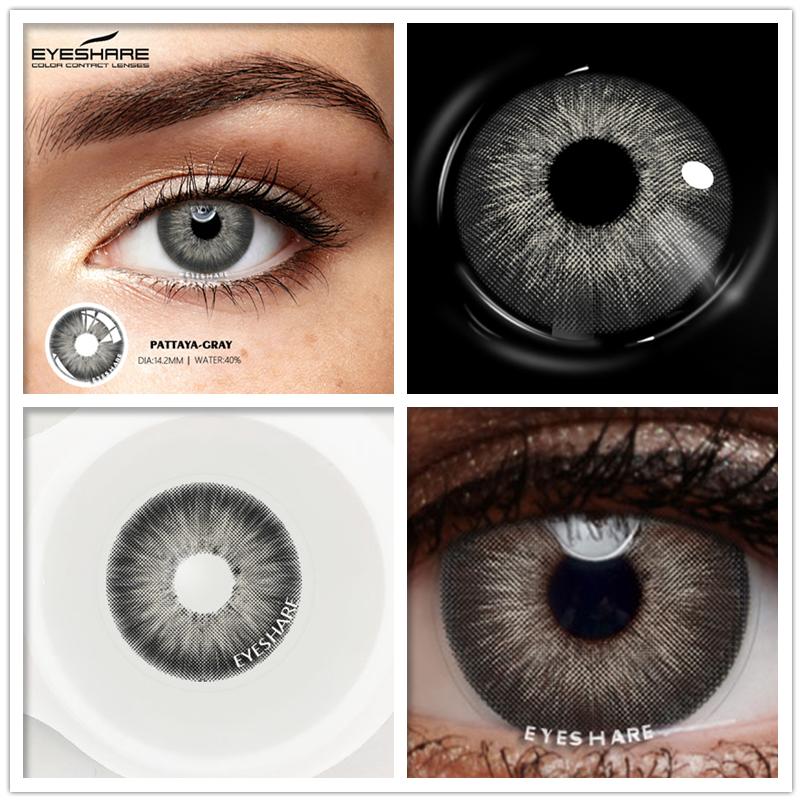 Eyeshare 2pcs Color Contact Lenses for Eyes YUCCA Blue Green Colored Lenses Yearly Cosmetic Contact Lens for Eyes Beauty Makeup