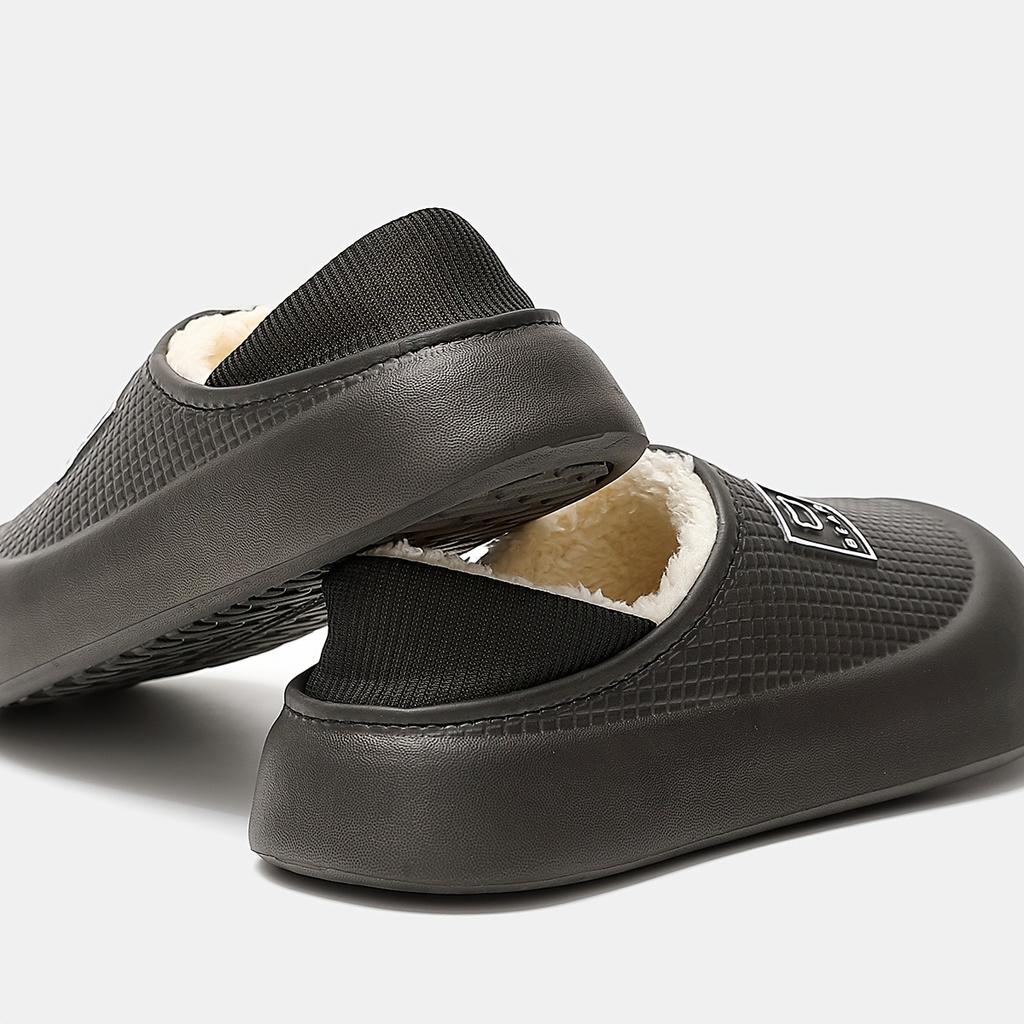 Simple Solid Color Women's Slippers, Autumn and Winter Indoor Home Couple Style EVA Shoe Shell, Comfortable and Warm Inside, Outdoor Set