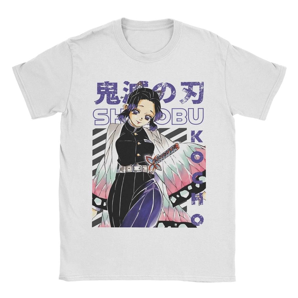 Demon Slayer Shinobu  Japanese Anime  T Shirt Men Women Cotton Casual T-Shirt Round Neck  Tee Shirt Short Sleeve Clothes Classic