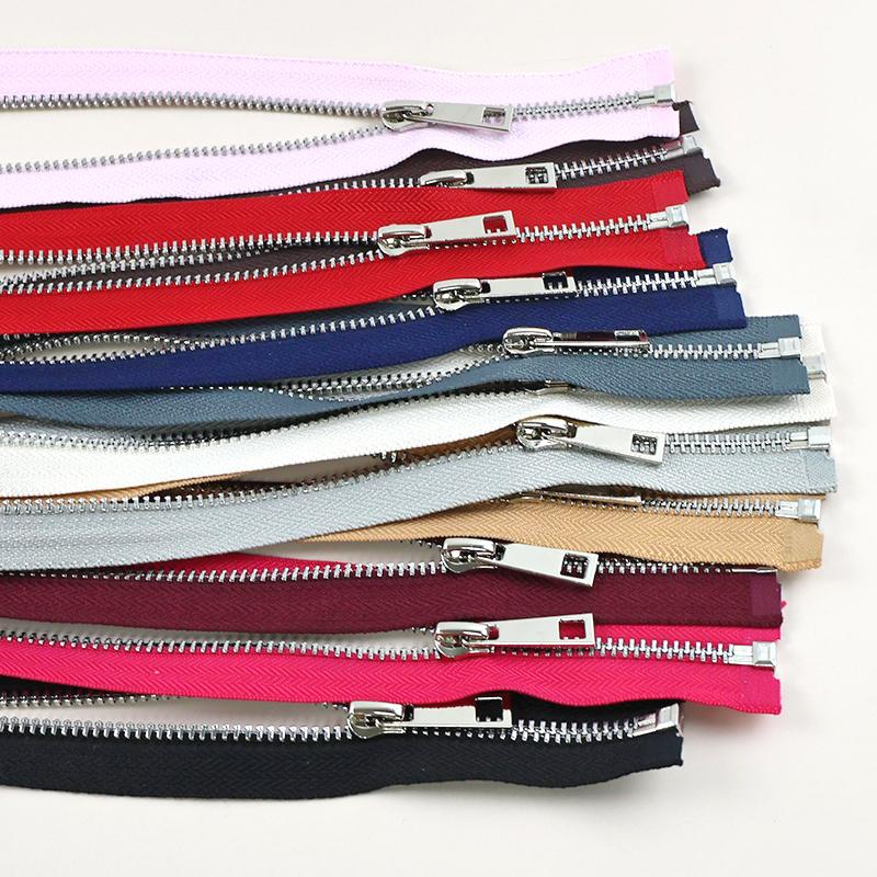 Meetee 5# Metal Zipper 40/50/60/70/80cm Single Slider Open-end Zippers Clothes Closures Zips Repair Kit DIY Sewing Accessories