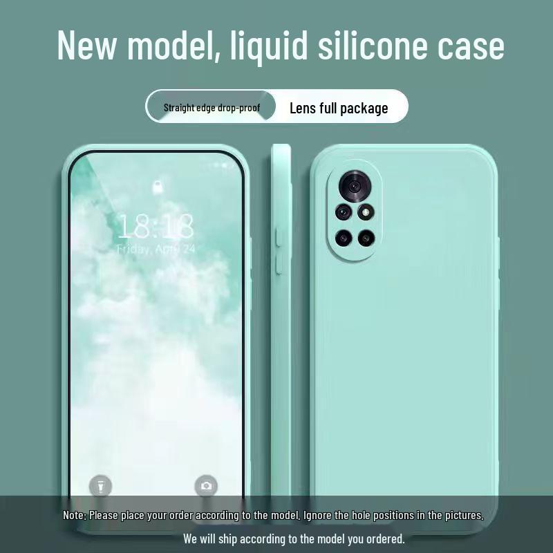 Защитный чехол-бампер из жидкого силикона с защитой от падения для Huawei Nova 8, полное покрытие