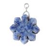 Christmas Snowflake Agate Stone Pendant Necklace Natural Unique Jewelry for Holiday Party Winter Outfit Accessory
