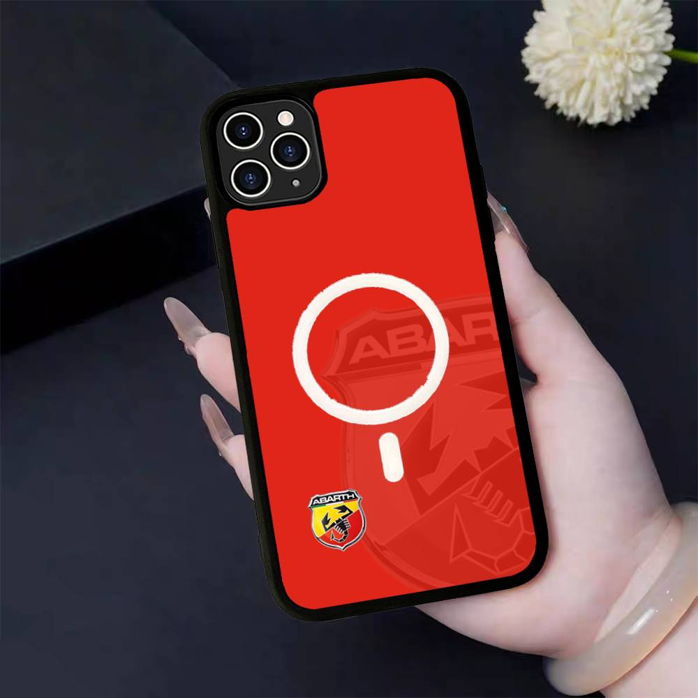 Логотип A-Abarth Магнитный чехол для телефона Magsafe Для IPhone 17 16 Pro Max 15 Plus 14 13 12 11 Чехол