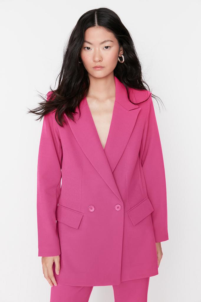 Women's Fashion Blazer Jacket Coat Lapel Long White Oversize Lined Woven Blazer Jacket