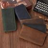 Genuine Leather Men's Long Wallet - Retro Crazy Horse Leather, Multi-Card Slots, Casual Clutch Bag