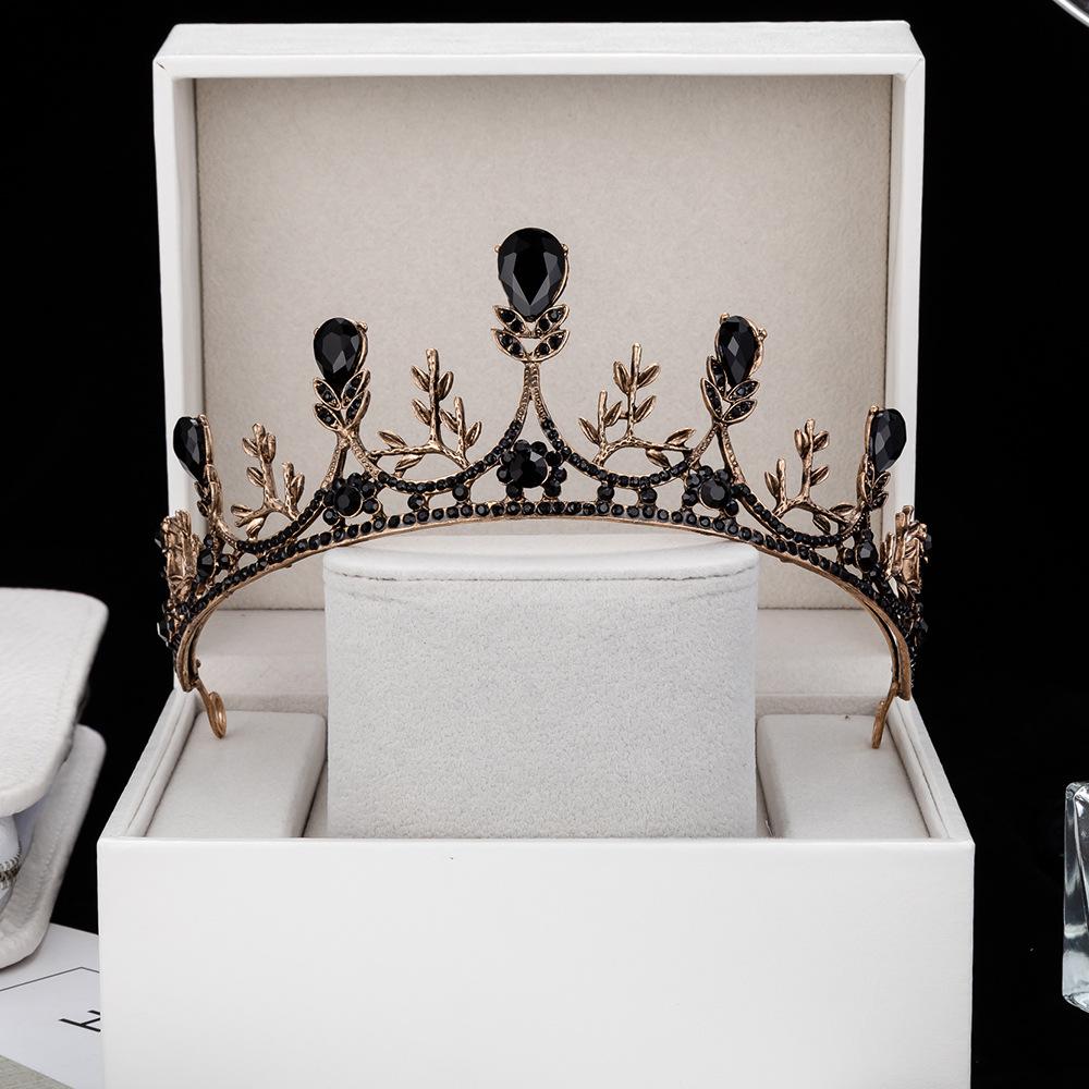 Свадебная корона в стиле барокко, новая ретро черная тиара, свадебное платье, свадебные аксессуары для волос, корона королевы на день рождения для взрослых