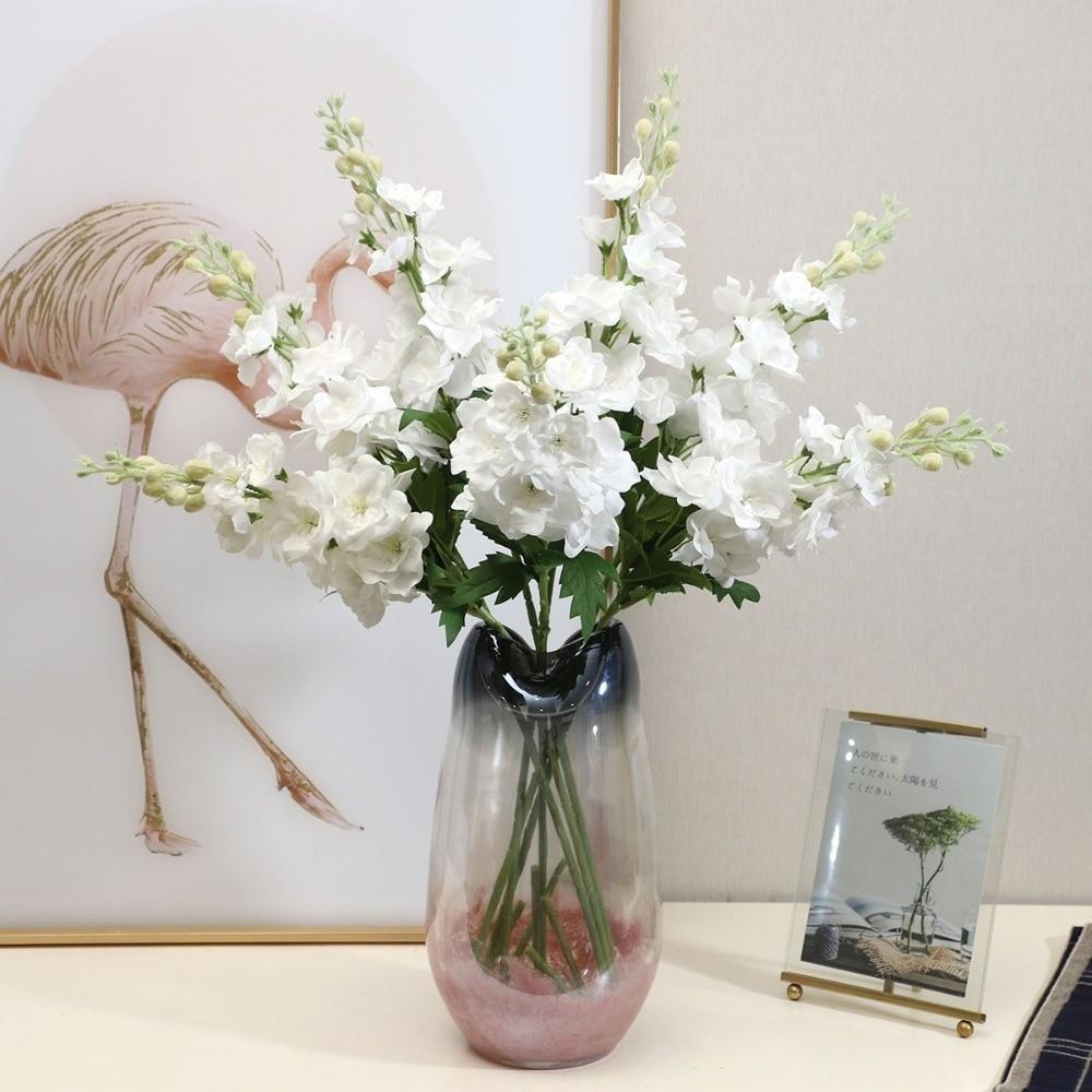 72cm Artificial Delphinium Flower Lifelike Simulation Flower Delphinium Stem  Wedding Bouquet