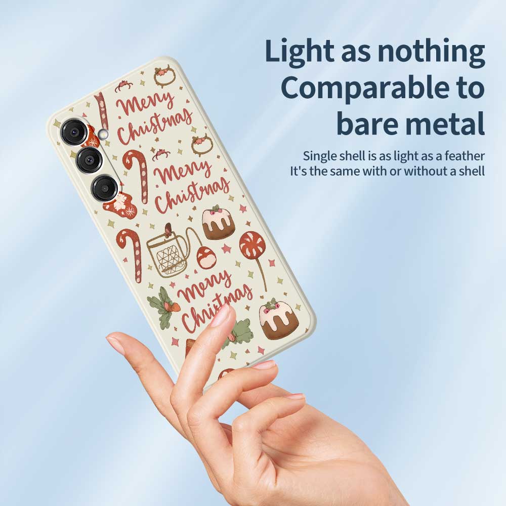For Samsung Galaxy A16 5G/4G Case Merry Christmas Pattern Printing Straight Edge TPU Phone Back Cover