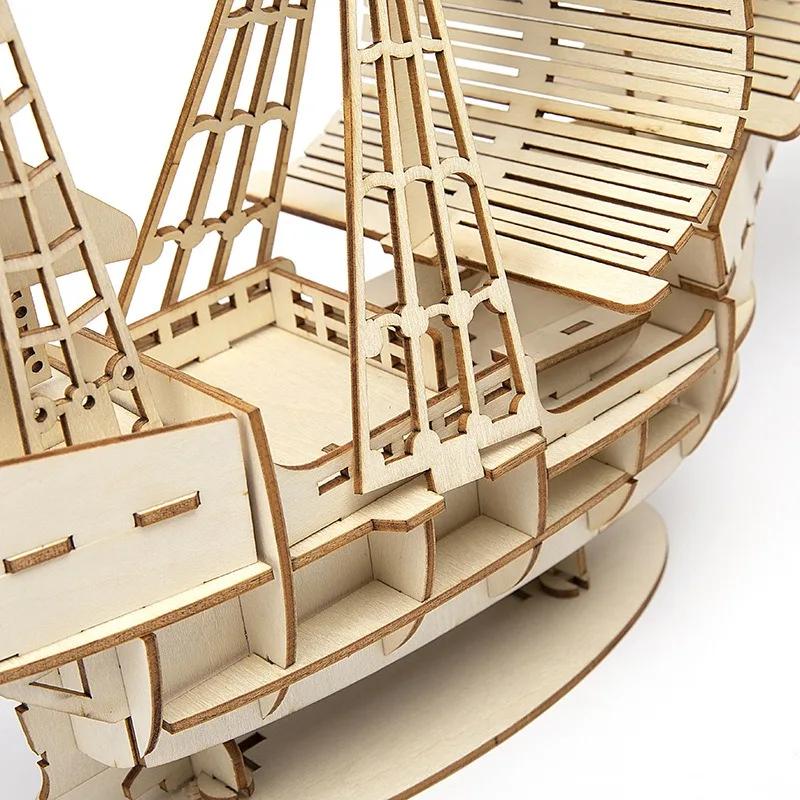 1шт 3D парусник деревянная головоломка сборка модель головоломка DIY деревянные поделки 3D головоломка подарки настольное украшение