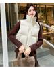 European, American autumn and winter Korean version of foreign style loose sleeveless short stand-up collar down cotton vest women's design vest jacke